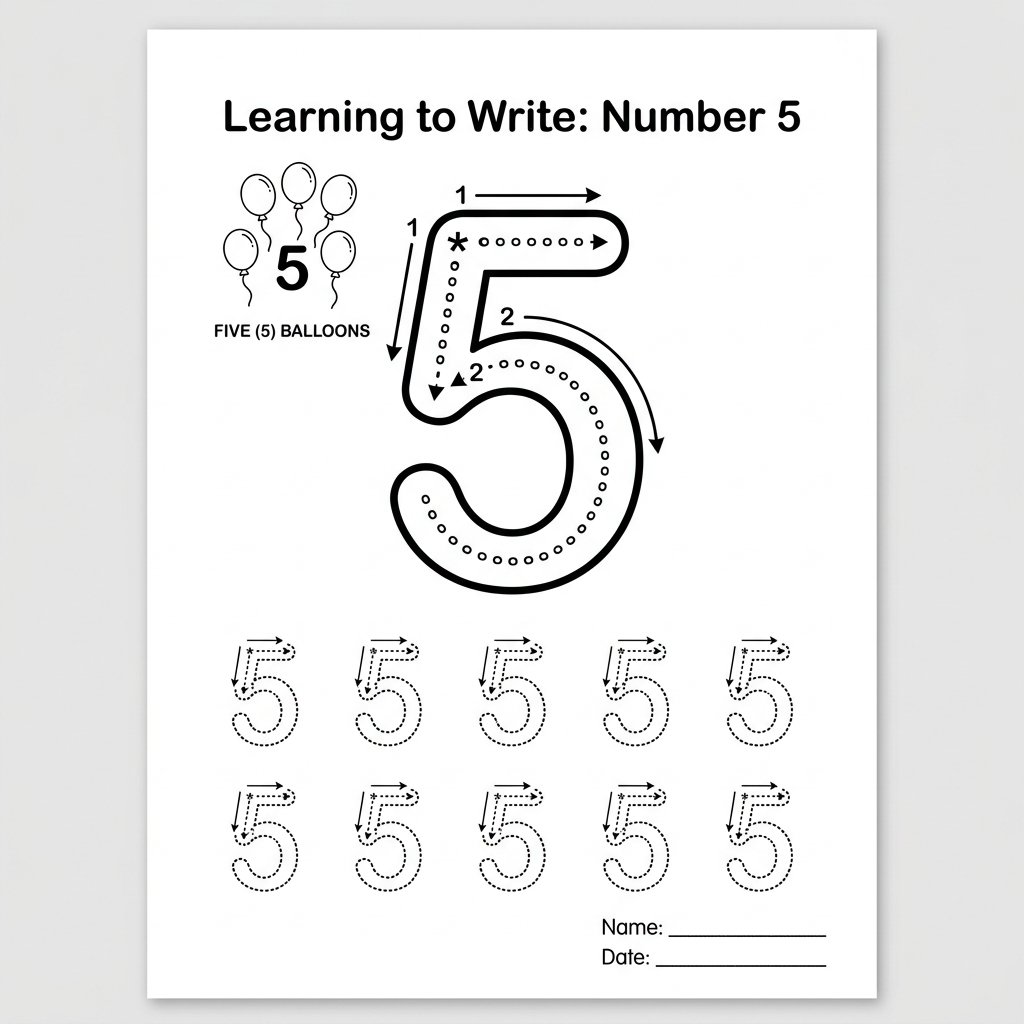 Number 5 Tracing